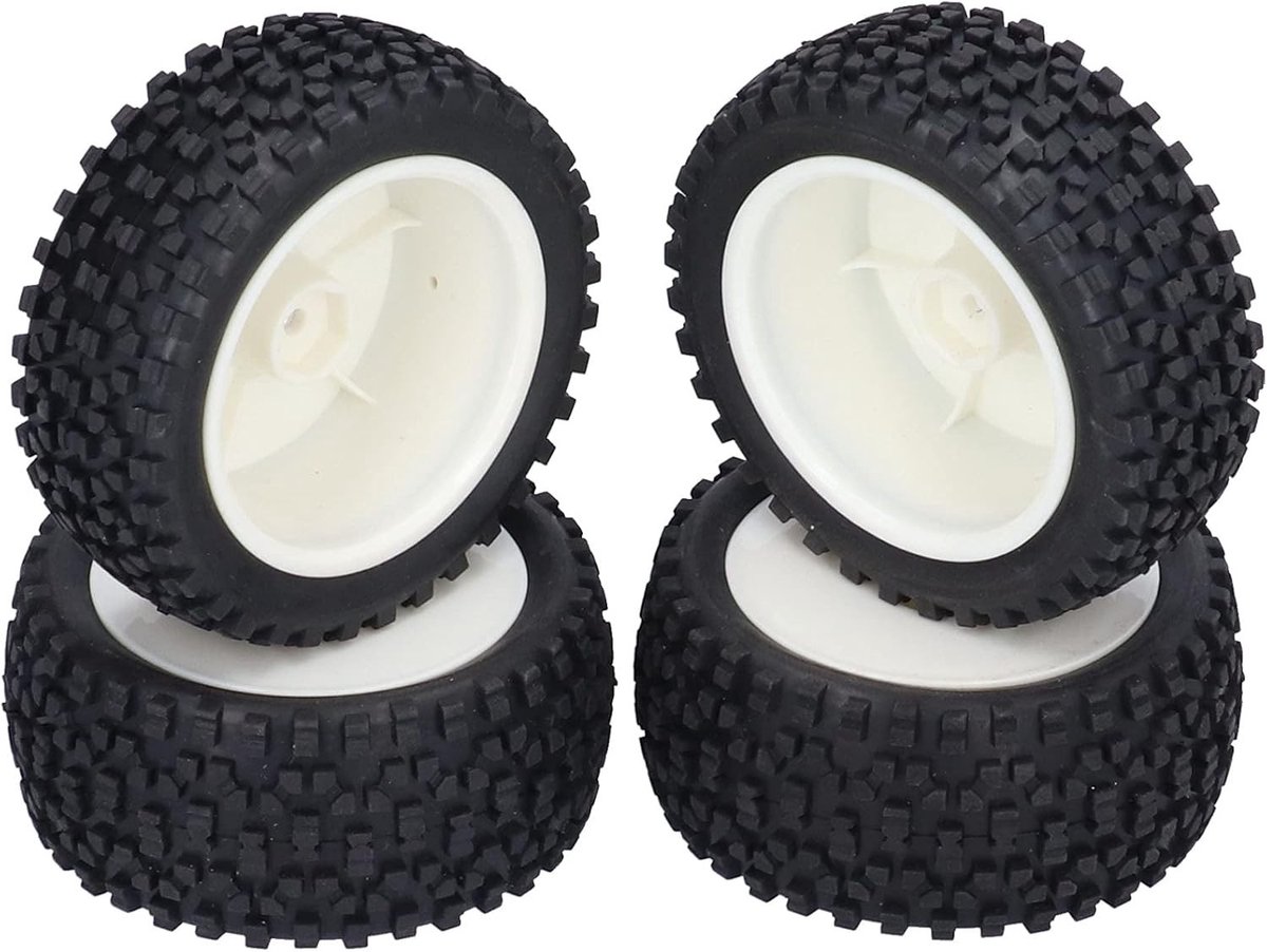 Set van 4 Rubber Banden voor 1/10 RC Racing Auto's - Vervangende Wielen voor Buggy's en Offroad Voertuigen
