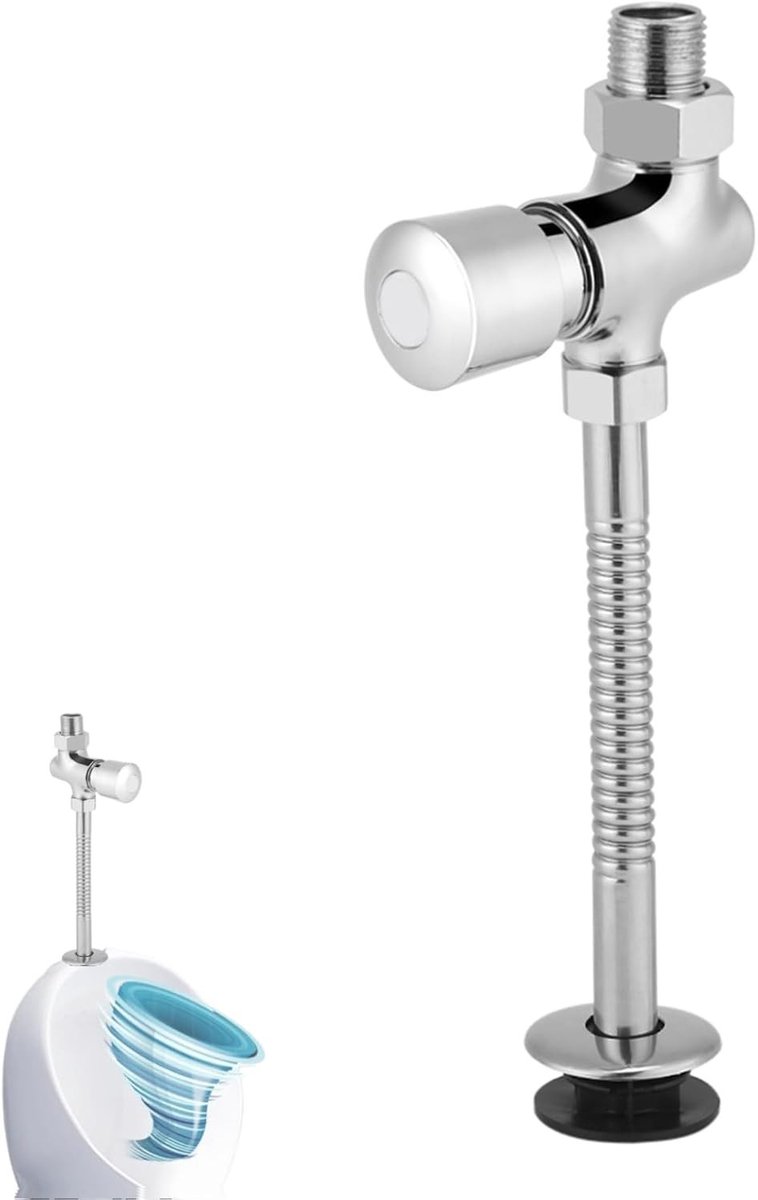 Handmatige Spoelklep met Vertraging - Waterbesparende Spoeling, 1/2" Aansluiting voor Commerciële Toiletten en Publieke Ruimtes