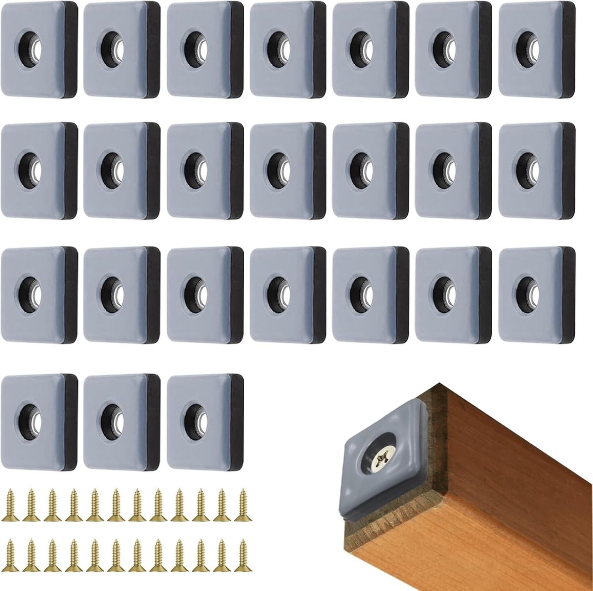 24 Stuks Teflon Glijders voor Meubels - Ideaal voor Stoelen, Tafelpoten en Vloerschade Bescherming