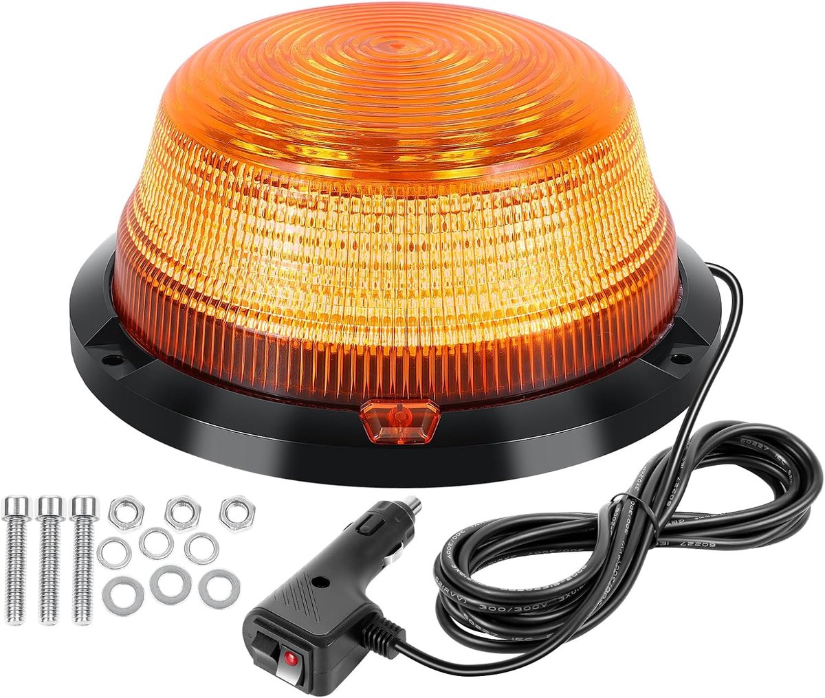 LED Nood Stroboscooplicht, 12V-24V Amber, 90 LED, Waarschuwende Zekereheids Knipperlichten met Magnetische Basis en 9 - ShopVlot