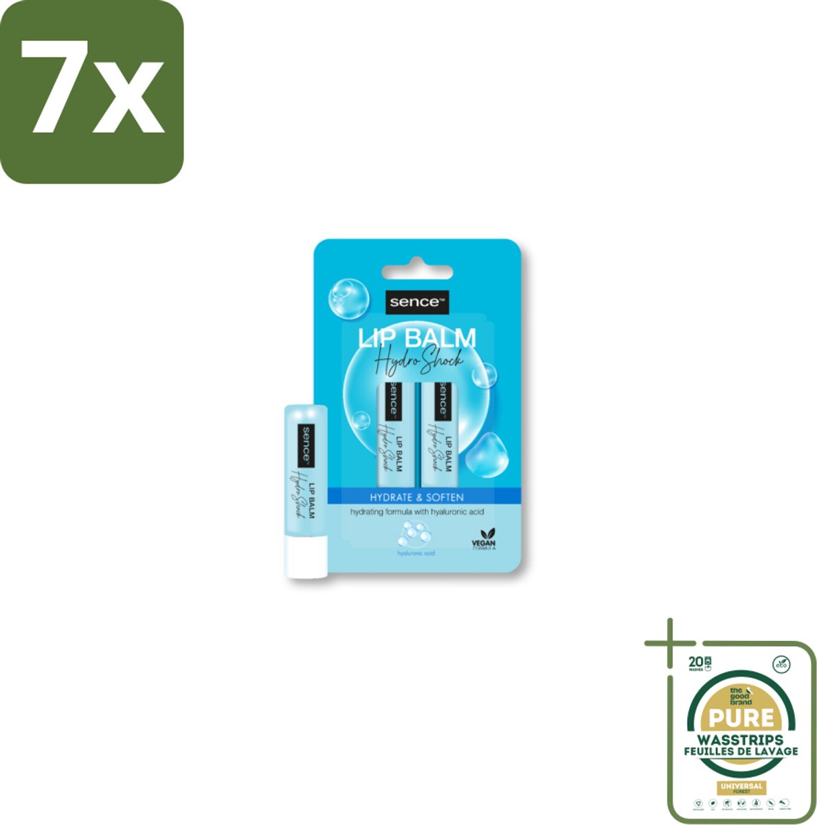 7 x Sence Lippenbalsem Normaal Hydro Shock 2 stuks per verpakking - Grootverpakking - Lippenbalsem - Lippen Verzorging - Droge Lippen - Gezonde Lippen - Lippen Bescherming