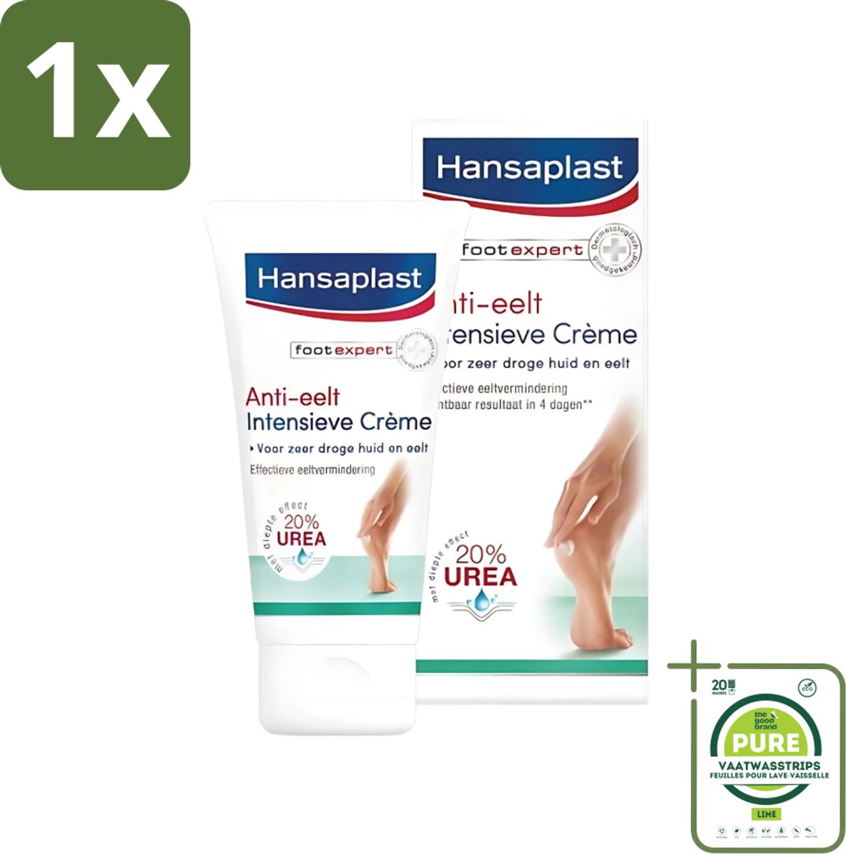 1 x Hansaplast Anti-Eelt Creme 75 ml - Anti Eelt Crème - Voetencrème - Voetverzorging - Droge Voeten - Eelt