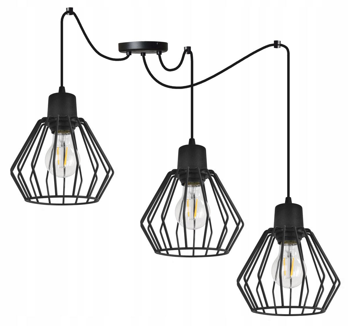Hanglamp Zwart Loft Spider Nuvola 3xE27 Max 200cm