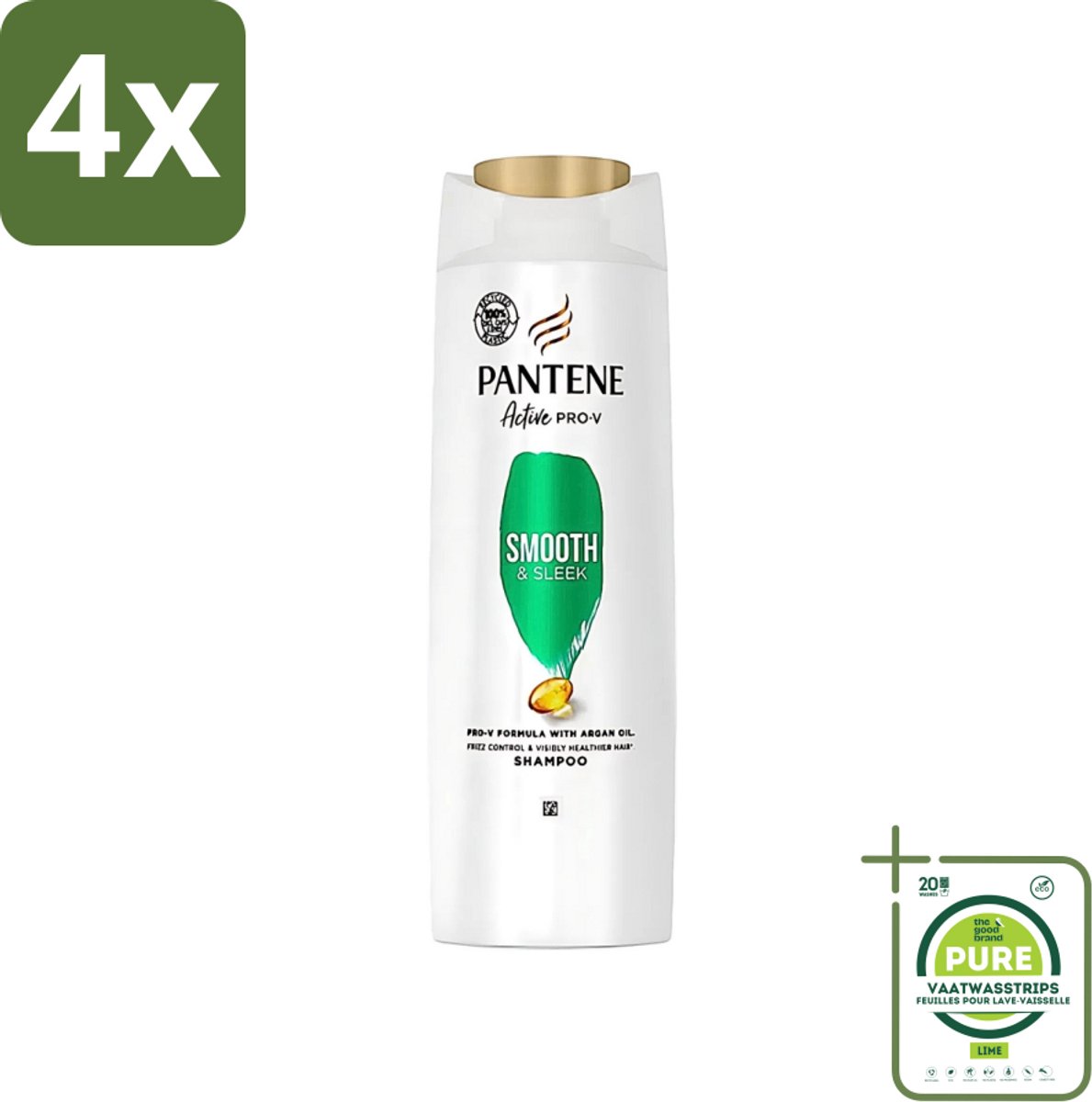 Pantene - Shampoo - Smooth & Silky - Voor Glad en Zijdezacht Haar - 400 ml - Voordeelverpakking - 4 stuks - Zijdezacht haar - Glad haar