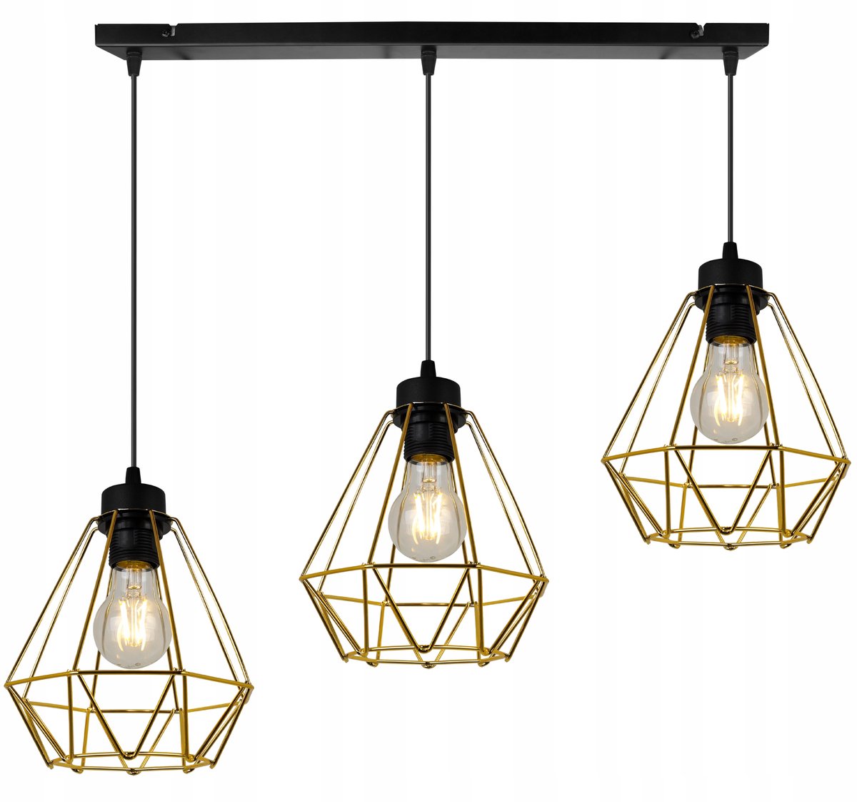 Gouden Hanglamp Nuvola 3-lichts E27 Loft Glamour