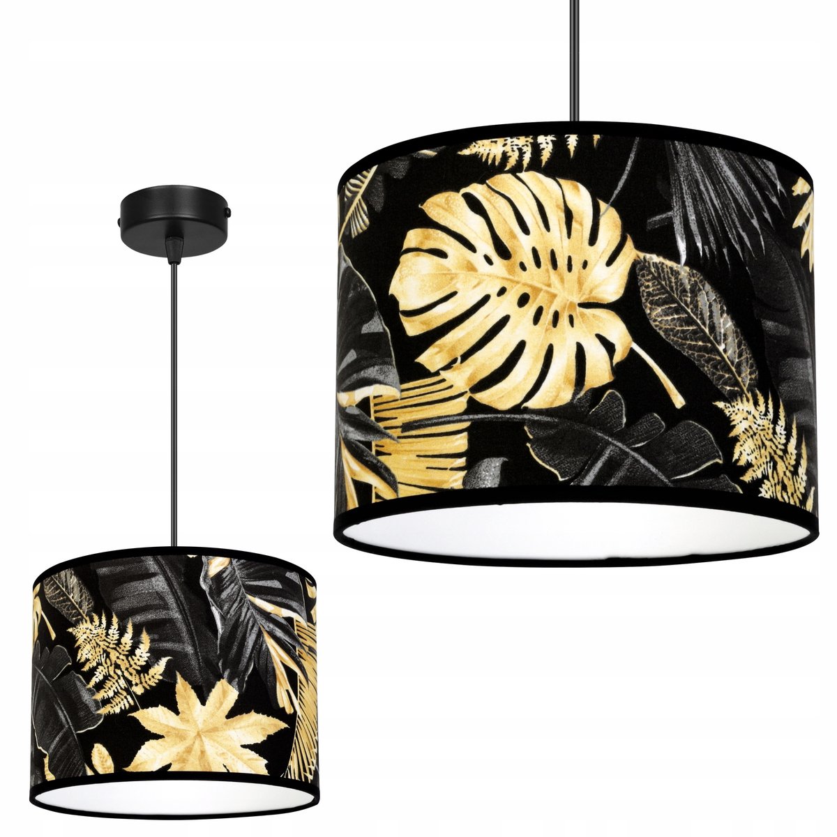 Hanglamp Goud Bloemen Zwart E27 60W