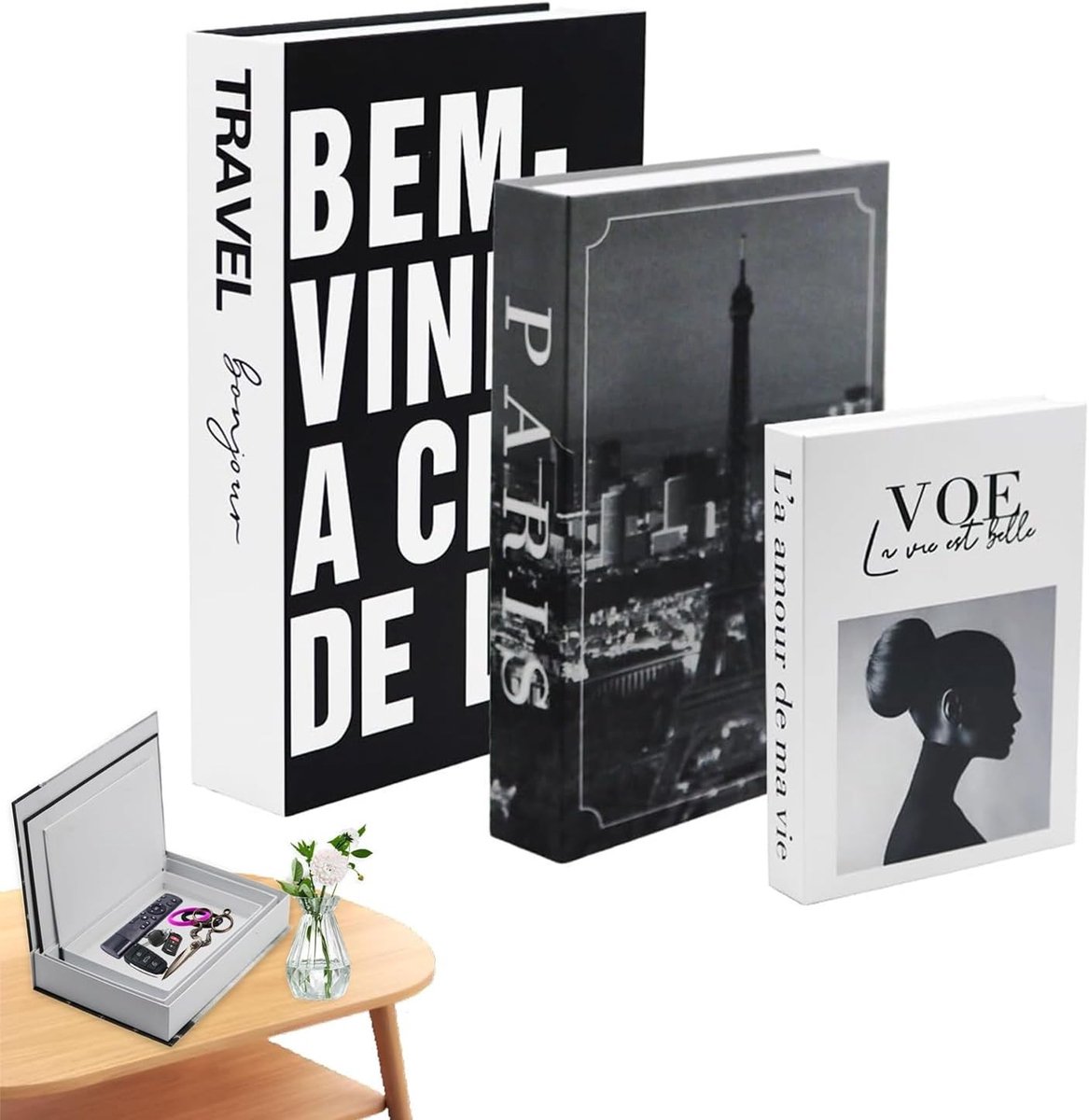 Decoratieve Boeken Set van 3 Stukken, Moderne Boekdecoraties voor Thuis, Ideaal voor Salontafel en Interieurstyling