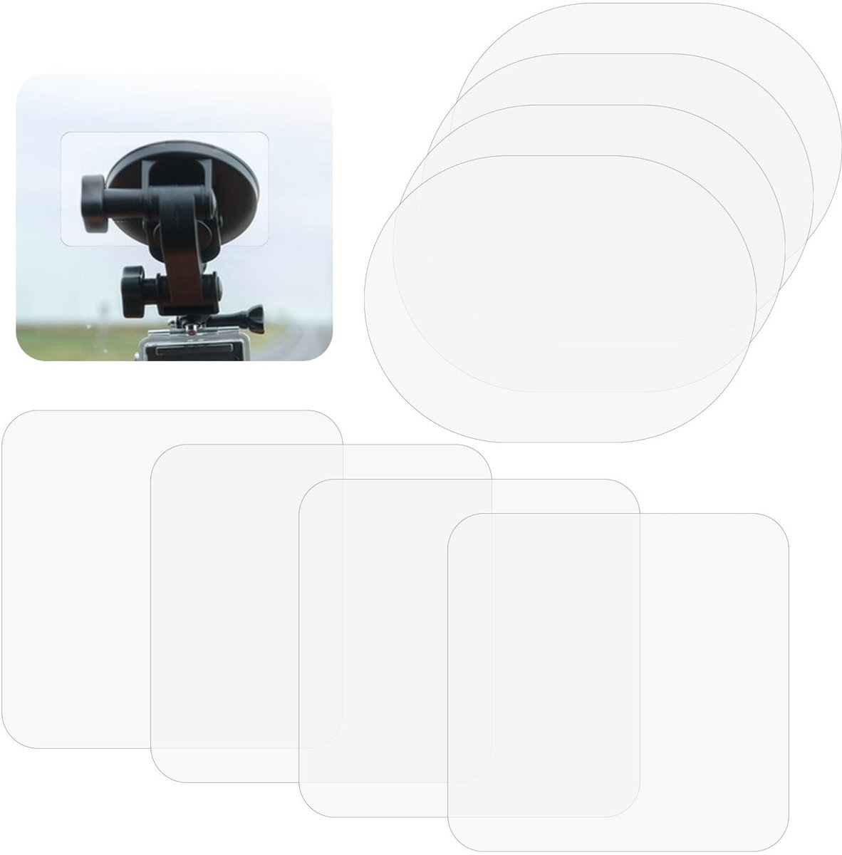 Solidchoice - Electrostatic Stickers voor Dashcam Installatie - Set van 8