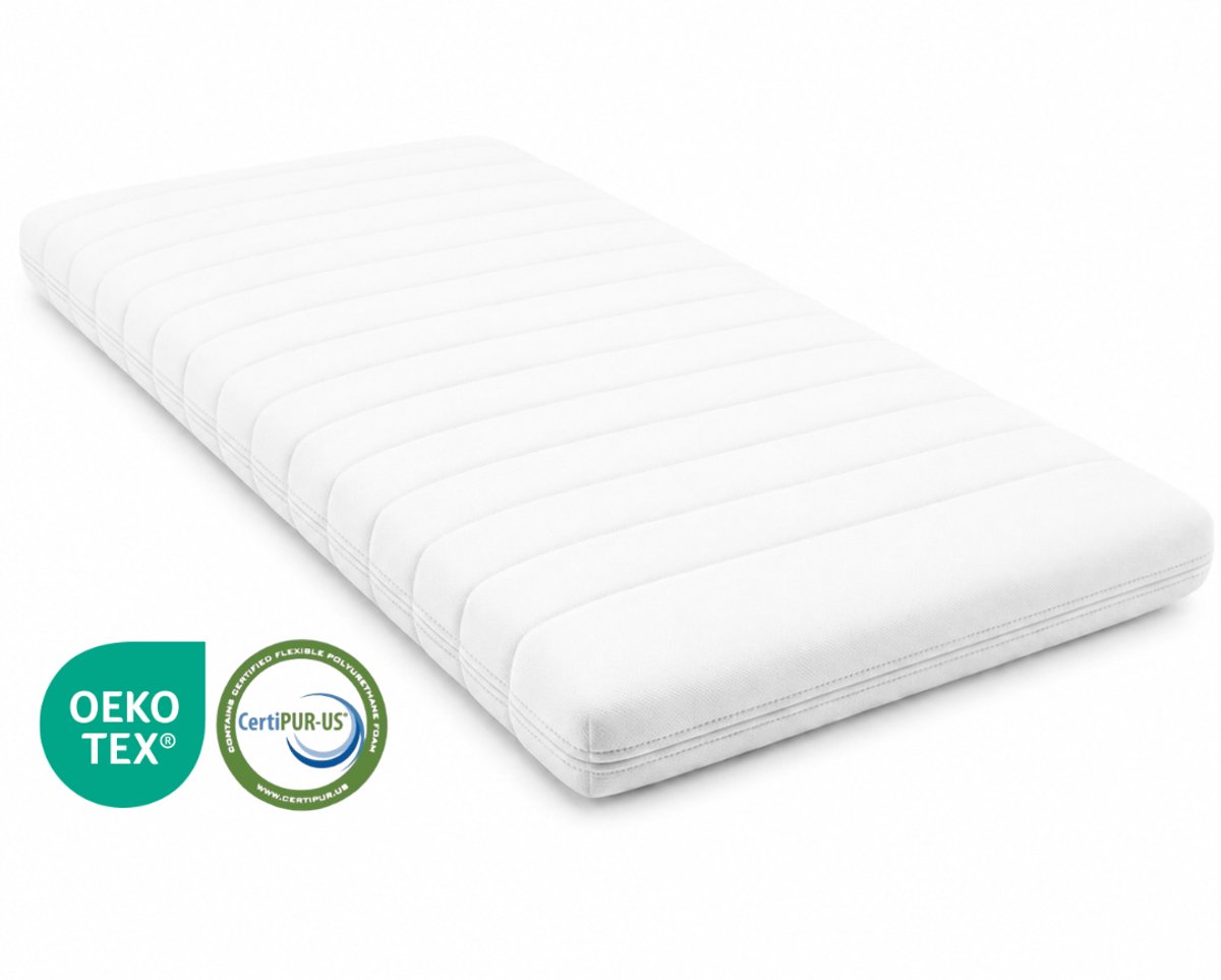 MIA Sleep® Babymatras - 60x120 cm - Ledikant - Circa 10 cm dik - Koudschuim - HR45 Koudschuim - Hotel kwaliteit - Ventilerend - Gemiddeld - Anti-allergisch - Luxe Hoes - Afritsbaar hoes met rits - Wasbare hoes