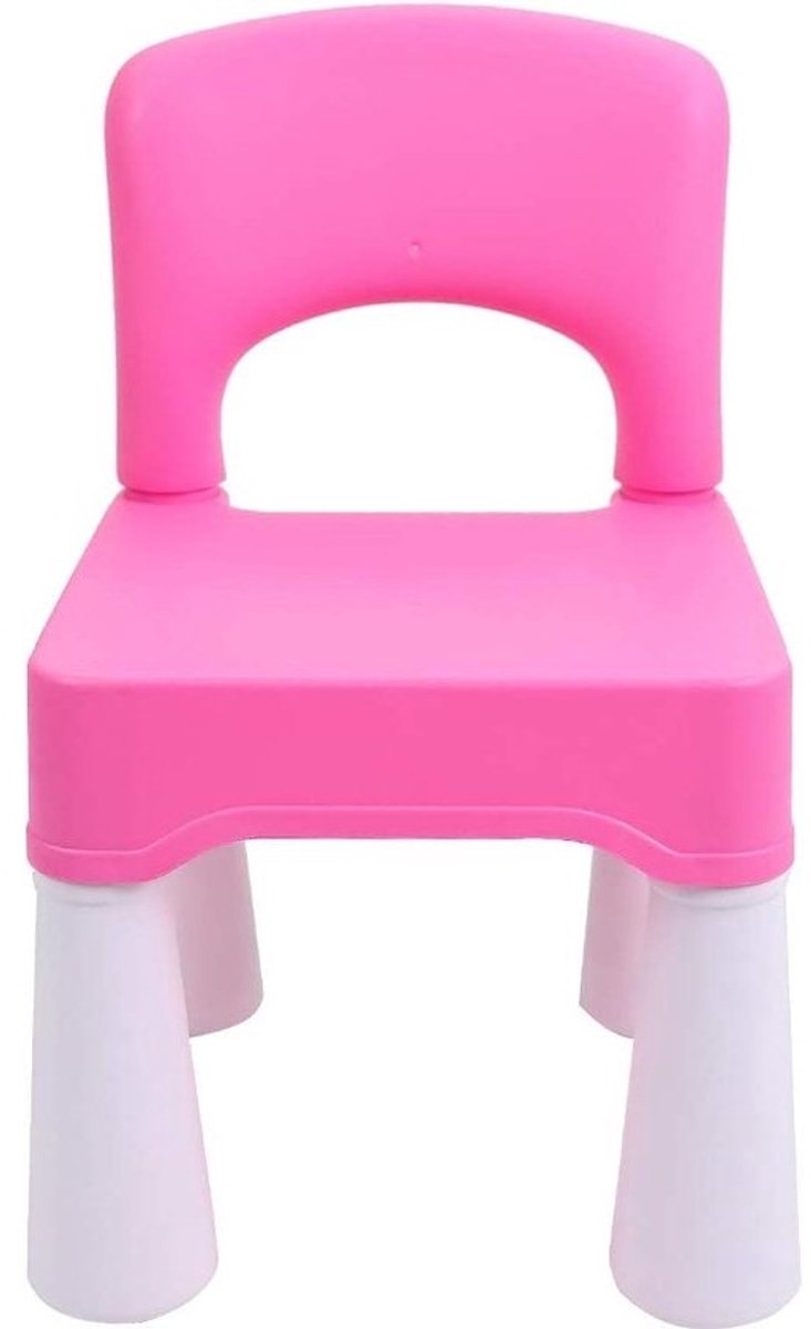Kinderstoel voor meisjes - Kunststof - Tot 100 kg - Prinses - Roze - Rubberen voetjes