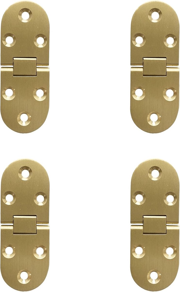 180° Messing Flip Scharnieren met Schroeven voor Vouwtafels en Kastdeuren - Duurzaam en Roestvrij, 4 Stuks