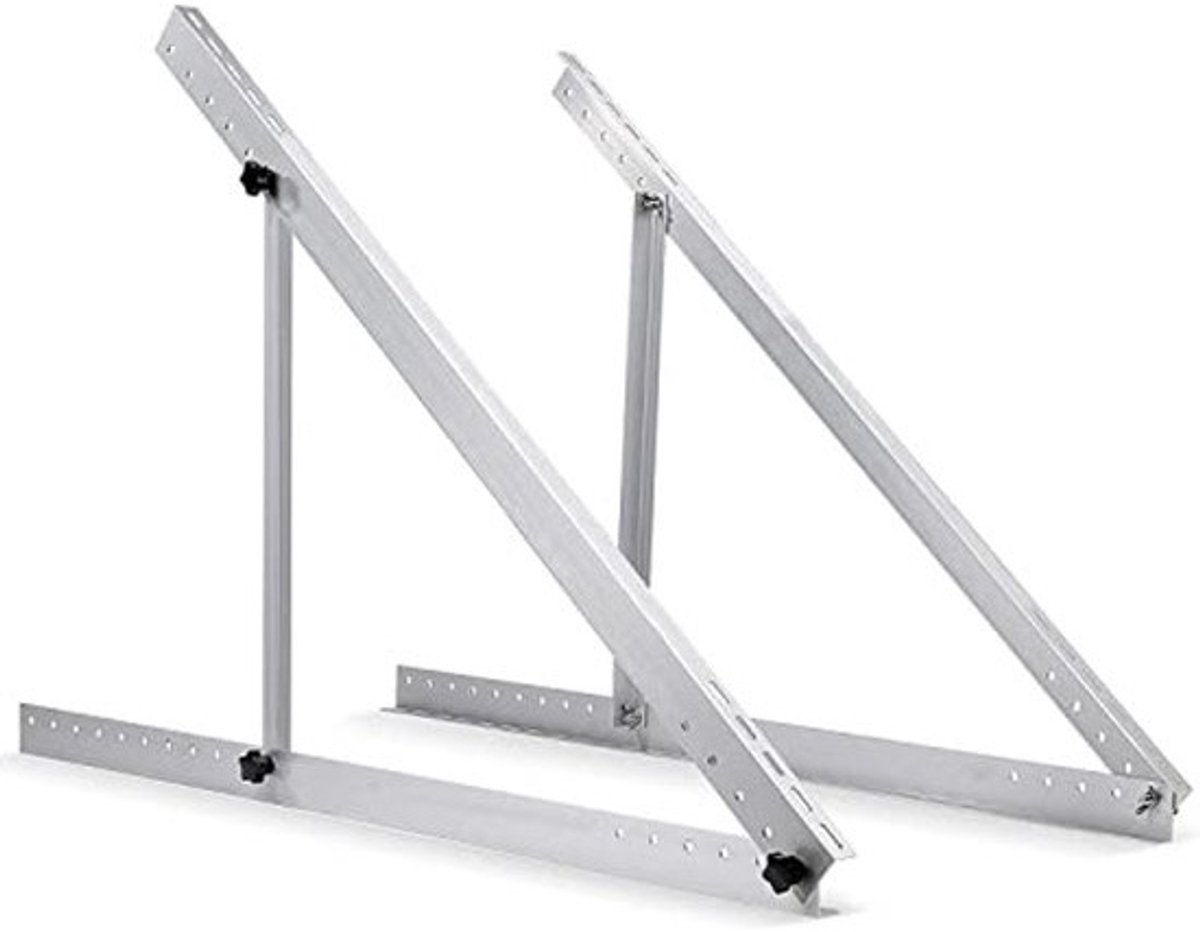 Zonnepaneelhouder 71 cm Aluminium met Instelbare Hoek voor Balkon en Plat Dak - Hellinghouders voor Zonnepanelen met Bevestiging
