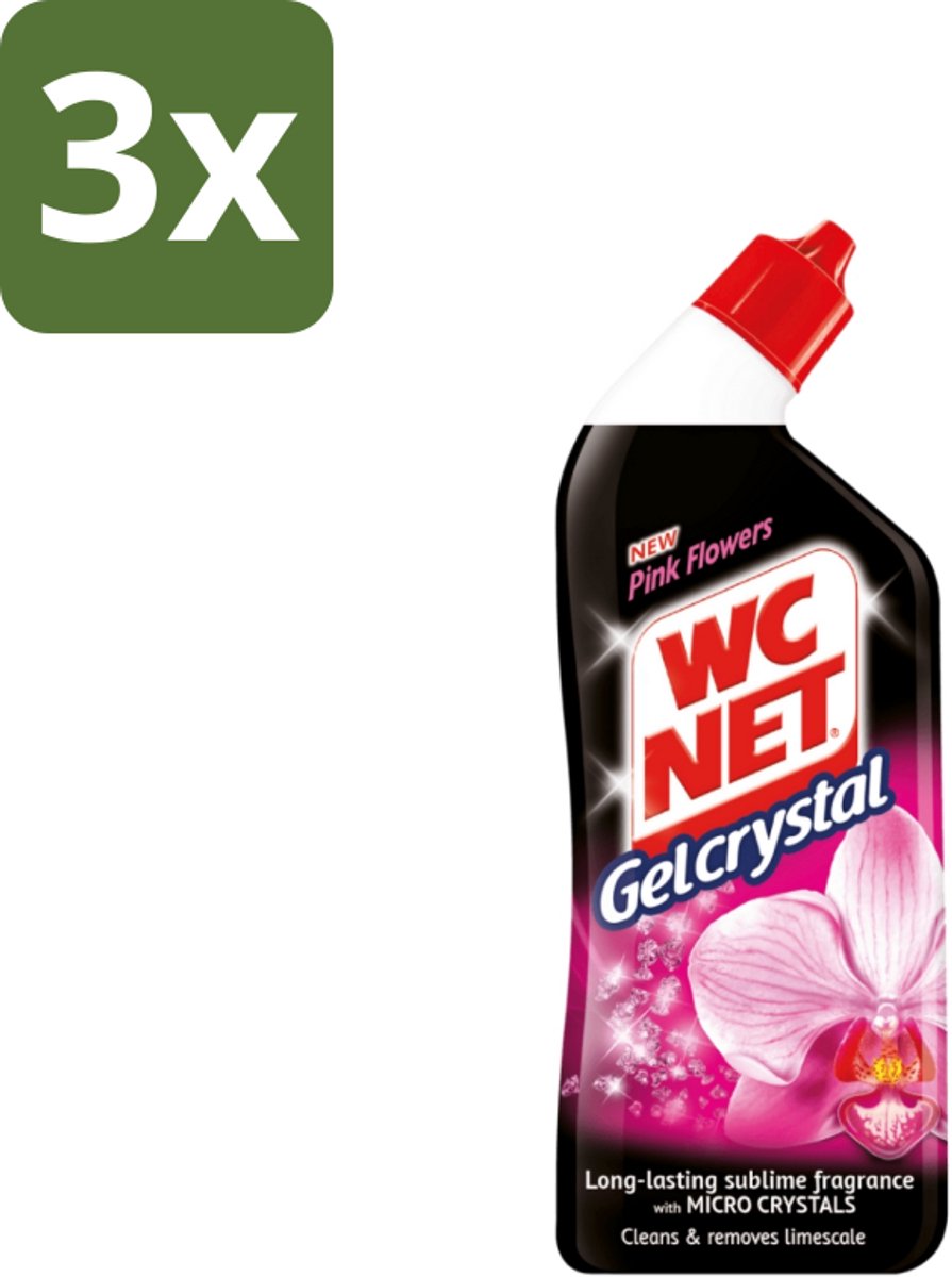 3 x WC Net - Toilet Reiniger - Gel - Frisse Bloemen - 750 ml - WC Reiniger - Toilet Reiniger - Toilet Reinigen - Toilet Reiniger Gel - Bloemengeur Toilet