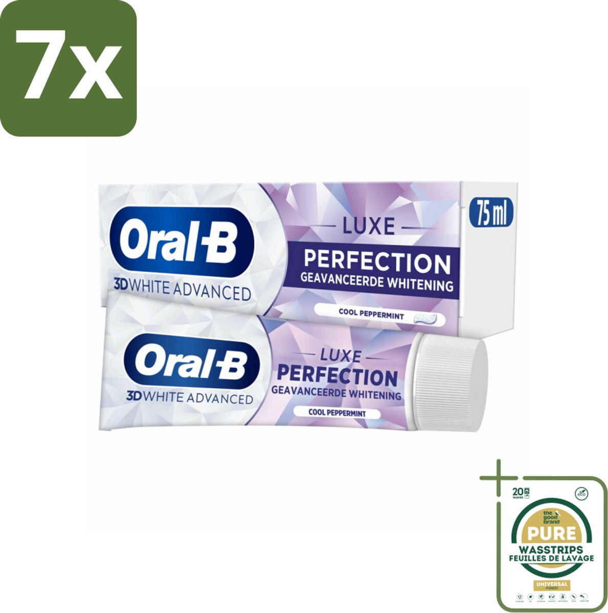 7 x Oral B - Tandpasta - 3D White Advanced - Luxe Perfection - 75ml - Grootverpakking - Koffiezetapparaat