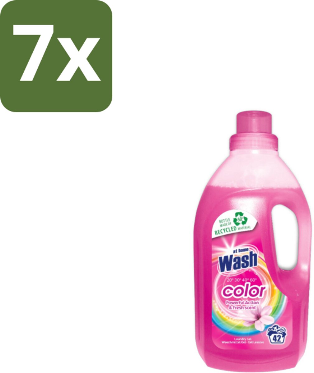 At Home Wasmiddel Color 42 Wasbeurten Kleur 1,5 liter - Bulkverpakking - 7 stuks