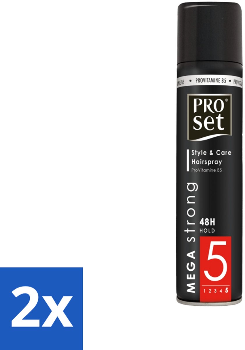 Proset - Haarspray - Mega Strong - 48 uur Werking - 300 ml - Voordeelverpakking - 2 stuks