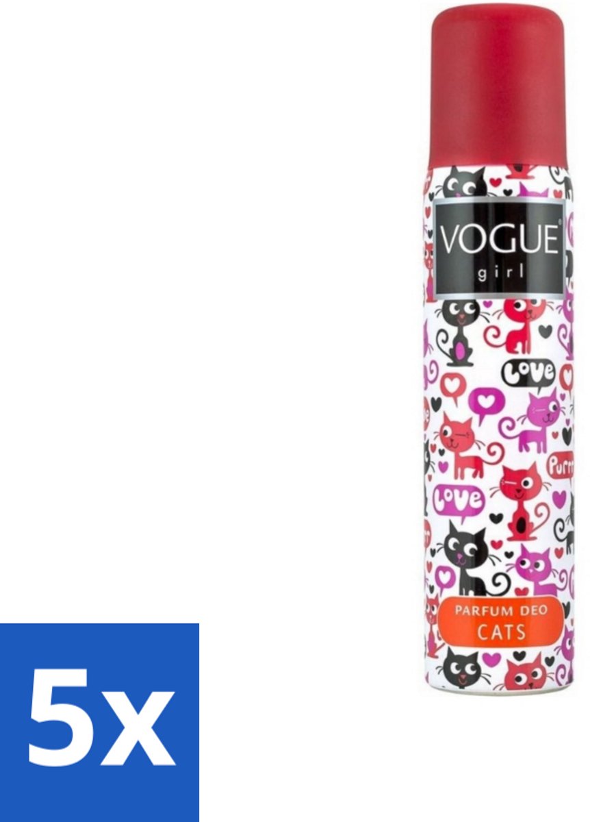Vogue - Deodorant - Girl - Parfum Cats – 100 ml - Bulkverpakking - 5 stuks