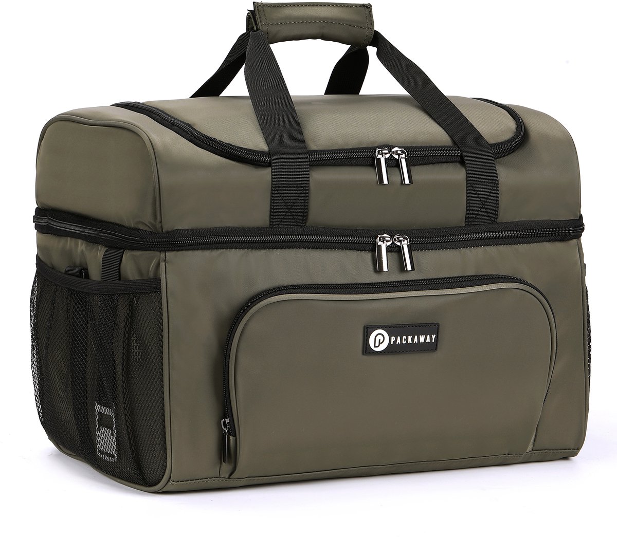 Packaway Koeltas 30L - Lunchtas - Inclusief 4 Koelelementen - Dubbel Compartiment - 4-Laags Geïsoleerd - Waterafstotend - Olive Green — cadeau in Sport & Outdoor - foto 7