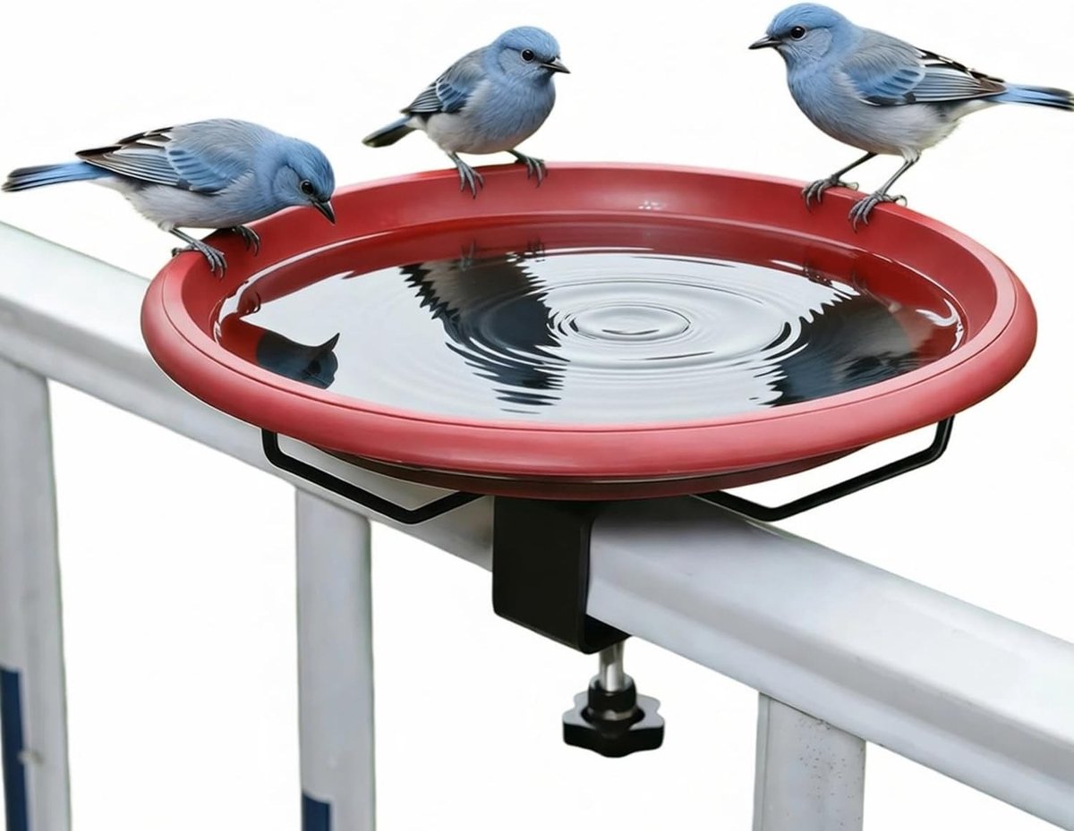 Voederhuis en Vogelbad Bruin voor Tuin en Balkon - Ideaal voor Tuinvogels en Buitenleven