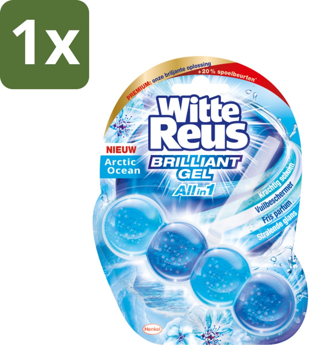 1 x Witte Reus - Brilliant Gel Toiletblok - Arctic Ocean - 1 Toiletblok - Toiletblok - Reinigingsgel - Oceaangeur - Frisse Geur - Toilet Reinigen