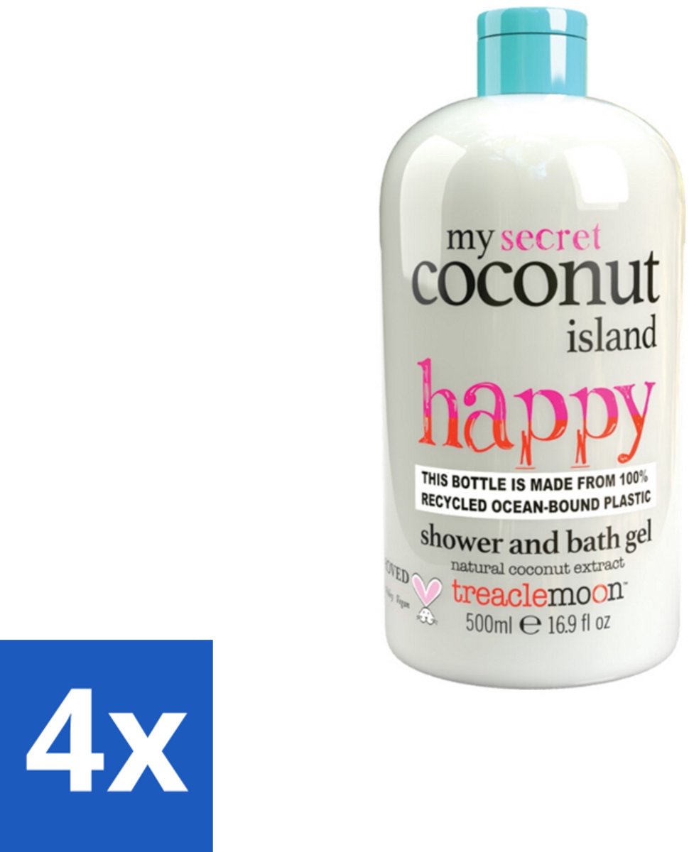 Treaclemoon – Douchegel – My Coconut Island – 500 ml - Voordeelverpakking - 4 stuks