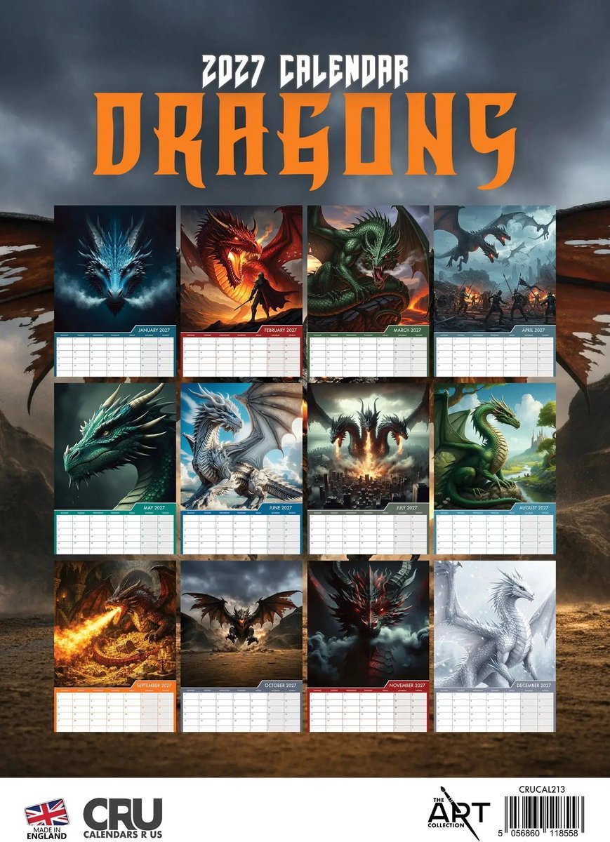 Dragons A3 Kalender 2027
