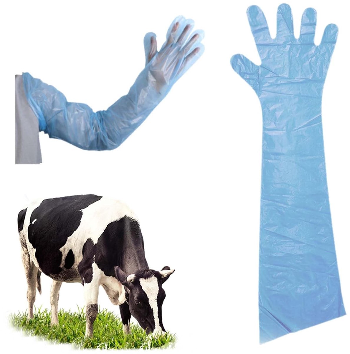 100 Stuks Lange Veterinaire Inseminatiehandschoenen van Zacht Plastic voor Dieren, 90 cm, Ideaal voor Kunstmatige Inseminatie en Diergeneeskunde