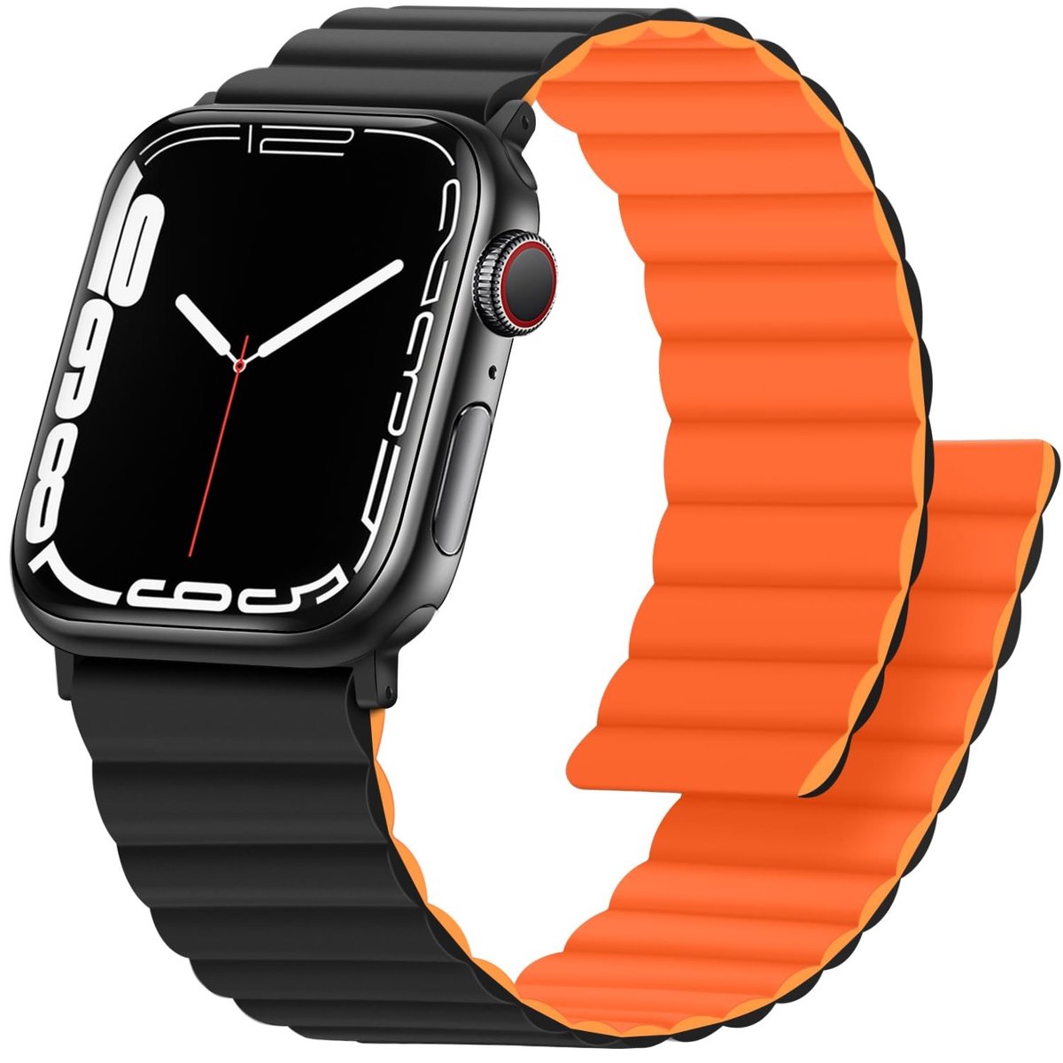 Elzusha - Dubbelzijdige Magnetische Siliconen Horlogeband voor Smartwatch