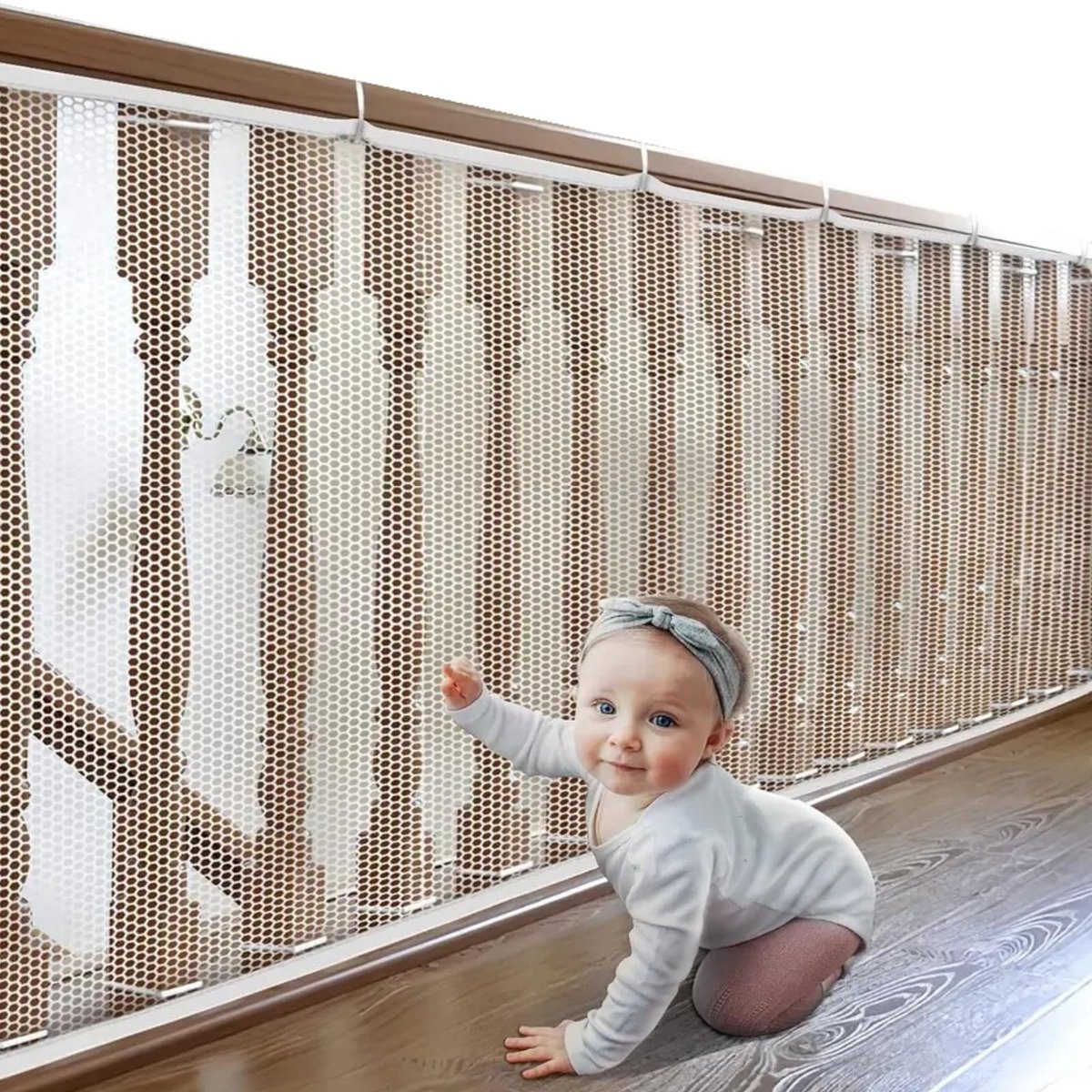 Elzusha- Veiligheidsnet 1-360°- bescherming - Trapvalbescherming - Balustrade - Balkon - Hek - Veilige speelomgeving voor kinderen - Kindveiligheidsnet