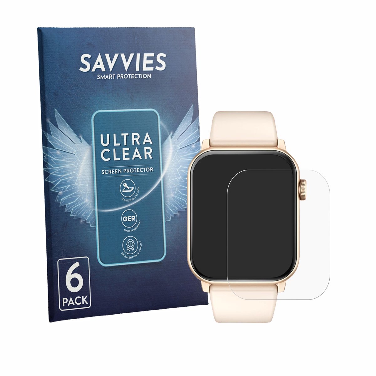 Savvies - Screenprotector voor Tisoutec TG09 1.85" - Folie Beschermfolie transparant 6 Stuks
