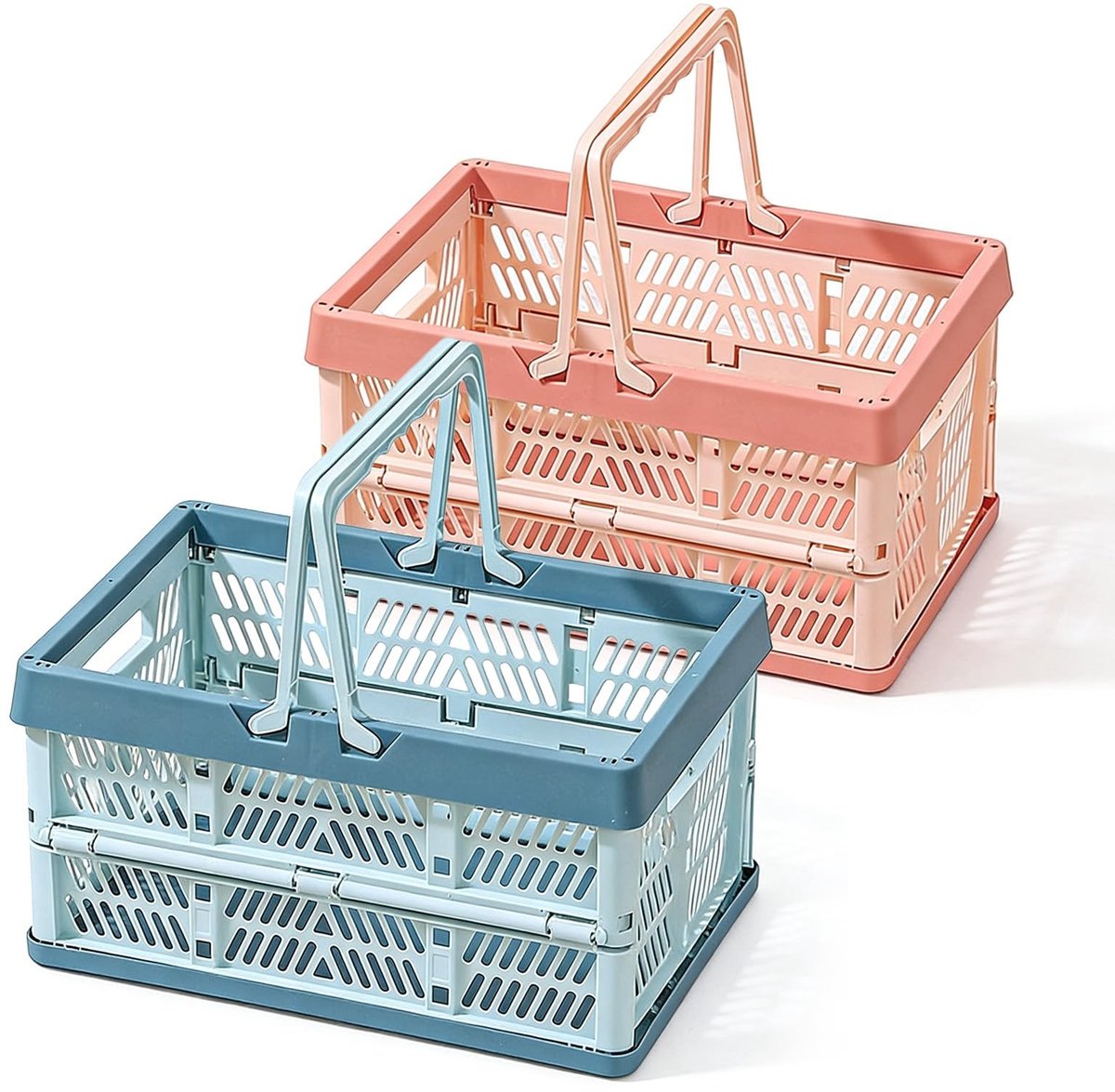 Elzusha - Set van 2 Vouwbare Plastic Dozen 10L met Handvat