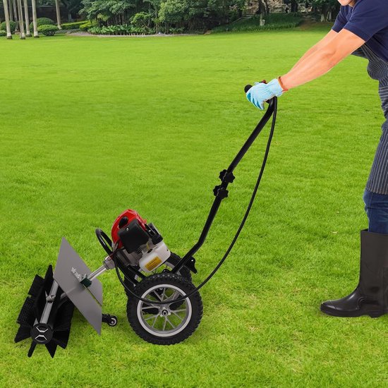 Veegmachine - Aanhangwagen borstel - Buiten reinigen - 43cc 2-takt motor - 60 cm werkbreedte - Zwart rood — afbeelding 2