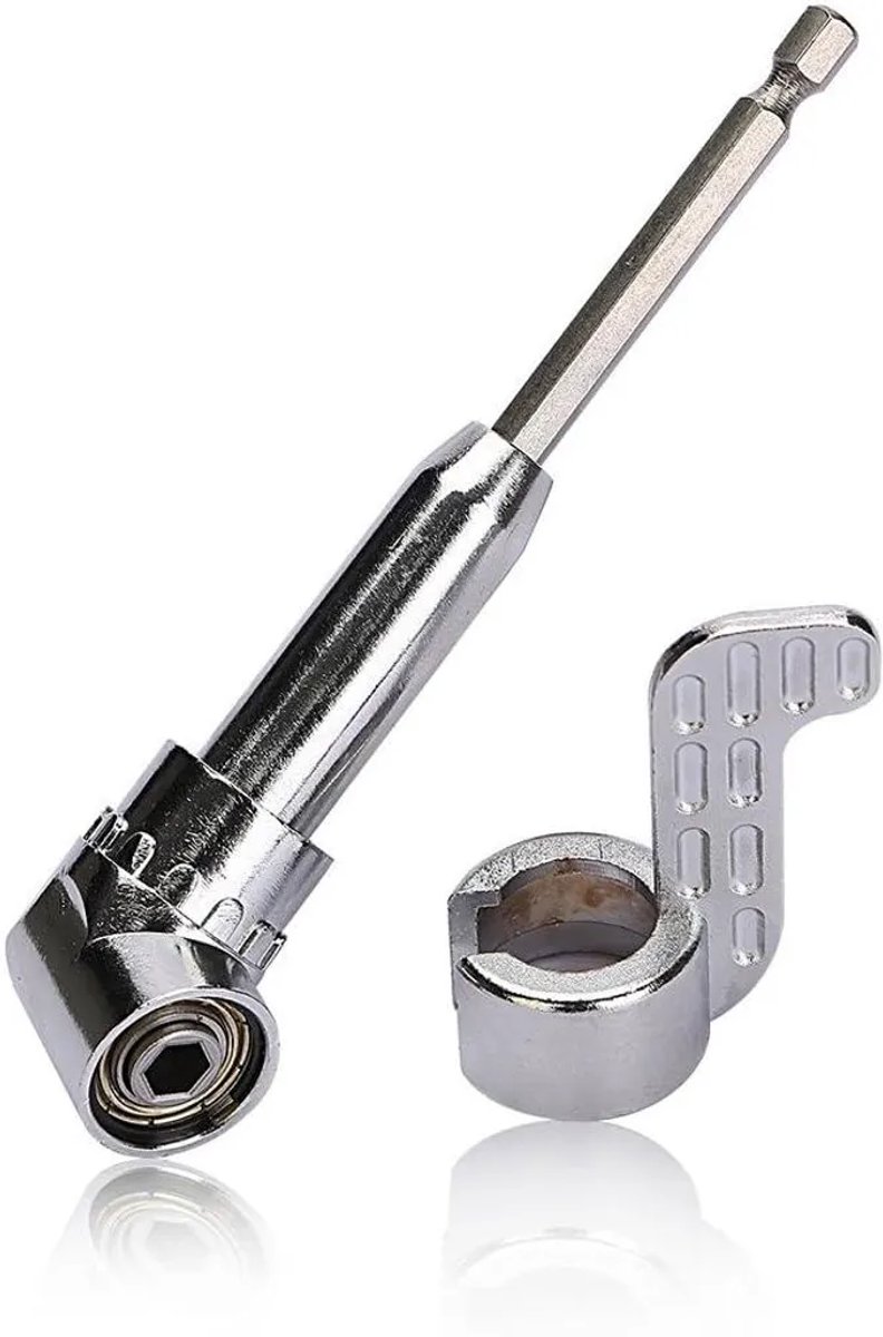 Haakse schroevendraaier, 105 graden, 1/4 inch zeskantschacht, Geschikt voor boorbits en huishoudelijke accessoires.