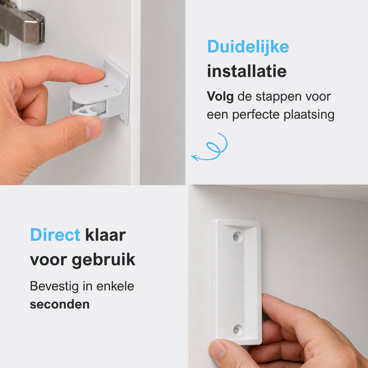 MasonPro Magnetisch Kinderslot Kastjes - Kastbeveiliging voor Kinderen - Kinderbeveiliging voor Kasten en Lades - Kinderslot Kast - Magneet met Plakstrip - Kinderveiligheid - Kastsloten Baby - Zonder Boren & Schroeven - 10 Sloten en 2 Sleutels – foto 8