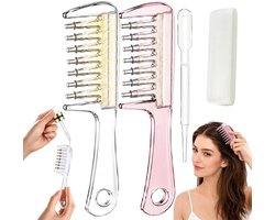 2 Stuks Haar Olie Applicator - Haargroeibevordering - 4ml Precieze Dosering - Lekvrij & met Massage - Geschikt voor Minoxidil & Etherische Olie - Hoofdhuid Verzorging - SOLLBRY®