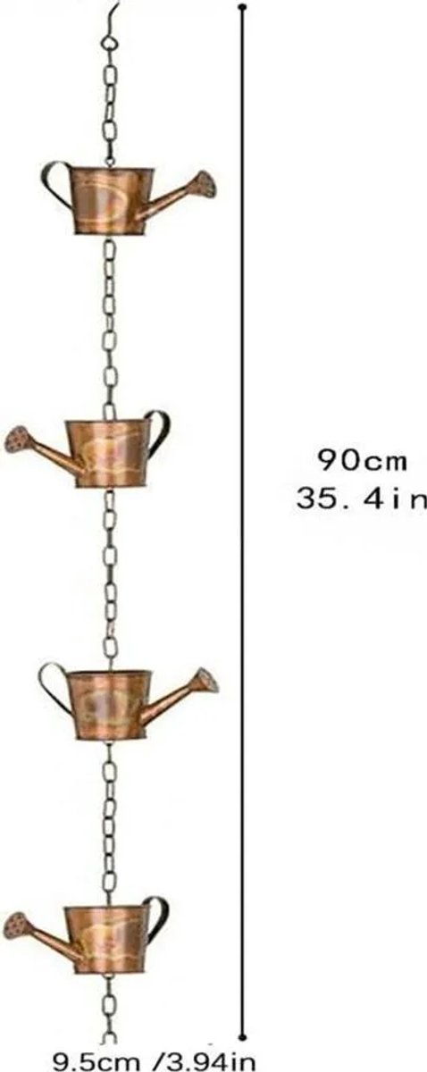 119 cm lange regenketting, regenketting Geschikt voor de dakgoot - een metalen tuinkunstcadeau Geschikt voor moeder, regenketting Geschikt voor de dakgoot, regenwateropvanger Geschikt voor de regenpijp Geschikt voor adapter.