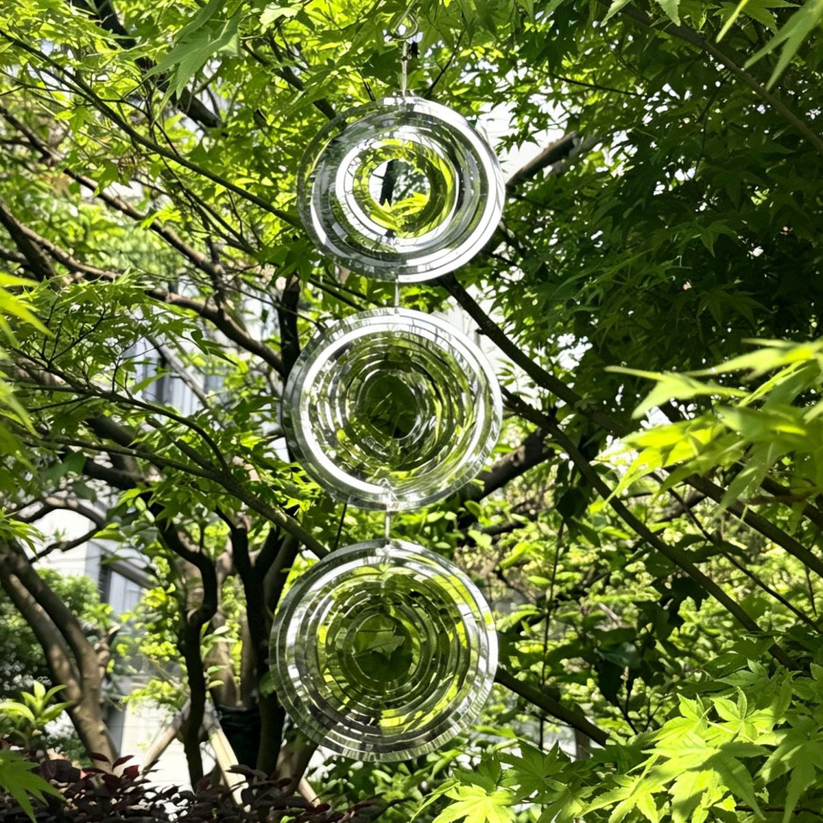 1 stuks 3D roestvrijstalen windspinner, vogelafschrikmiddel buiten reflecterend, tuindecoratie tegen duiven en spechten