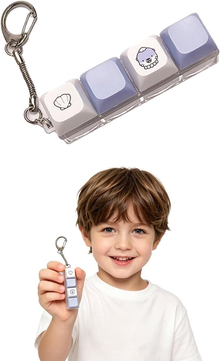 Satisfying Click Switch Toetsenbord met 1 Knop, Stressverlichting, Sensorisch Speelgoed voor Verbetering van Concentratie en Vermindering van Angst bij ADHD