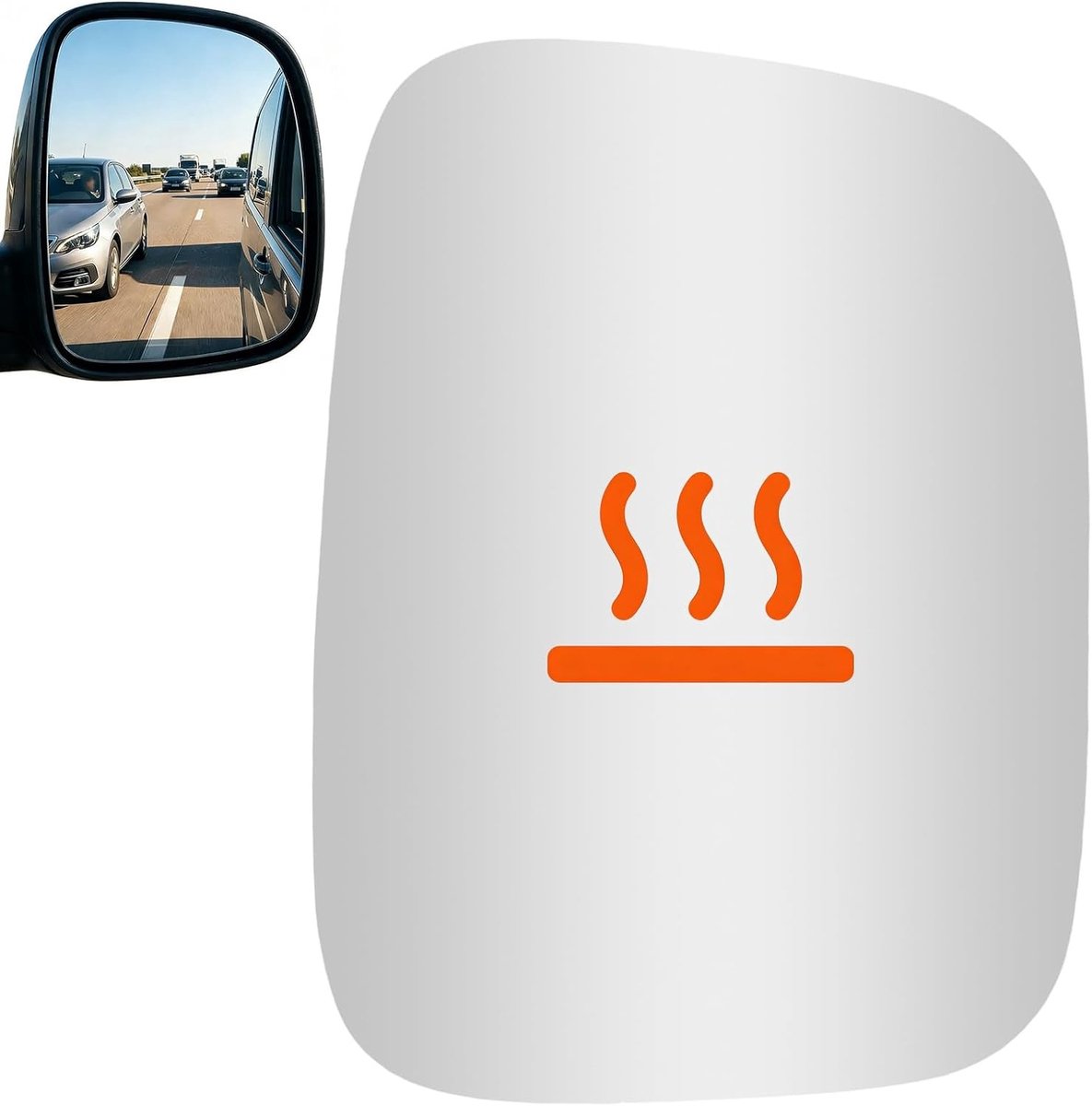 Spiegelglas rechts voor passagierszijde met draagplaat, vervangend voor Volkswagen Caddy 3 en Multivan T5, geschikt voor 2004-2010 en 2003-2009, auto-accessoires en vervangingsonderdelen