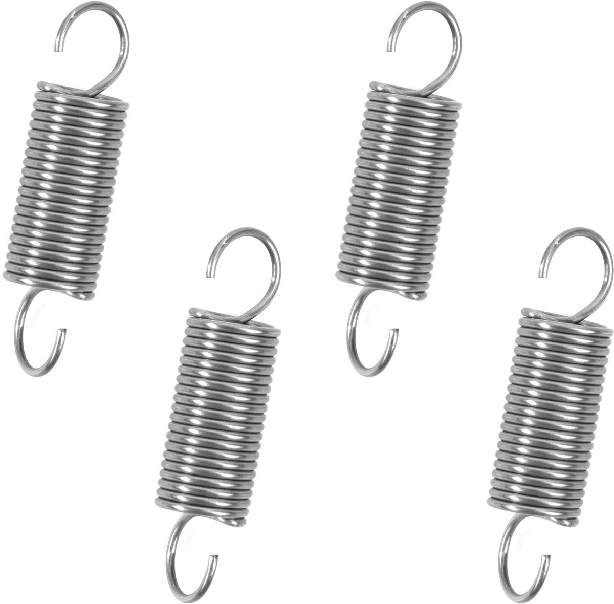 Rvs Tension Springs met Haak - 45 mm, 12 mm Buitendiameter, 1.2 mm Draad, 90 Graden Haak, 3.2 kg Treksterkte, Veer voor Meubeltoepassingen en DIY-projecten
