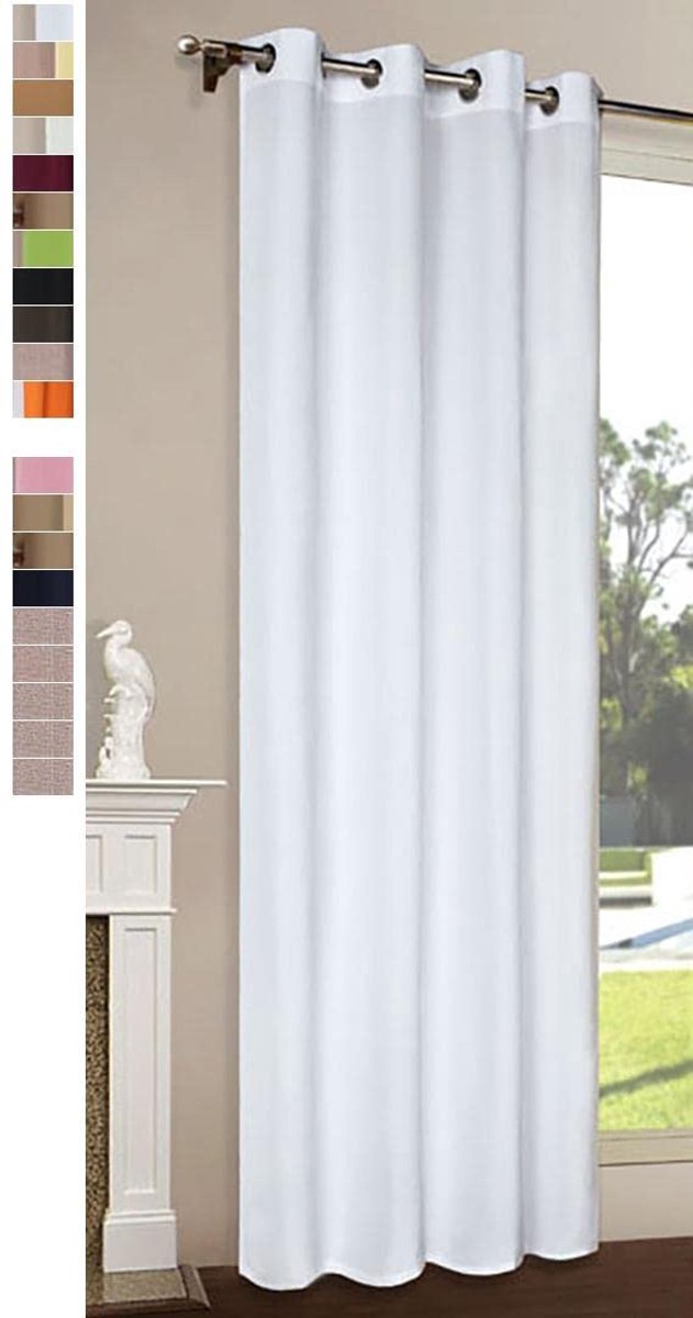 Gardinenbox Ondoorzichtige microsatijn Doorschijnende Ruffle Tape Plain mat, Crème, HxB 145x140 cm - ShopVlot
