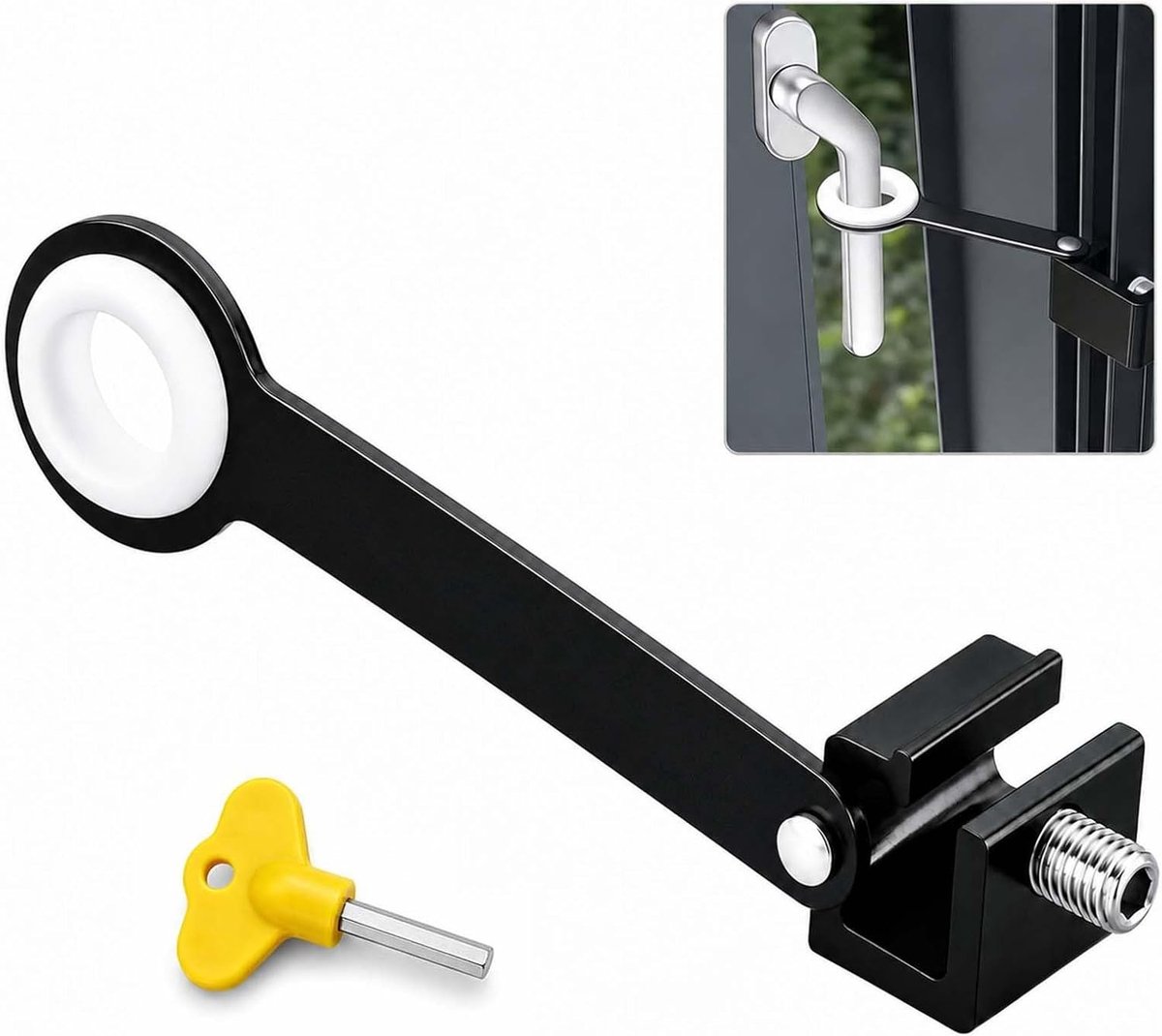 Raamspleet grootte baby, veiligheidsraambegrenzer voor kinderveiligheid, raamveiligheidsslot voor kinderen en huisdieren, zwart aluminiumlegering