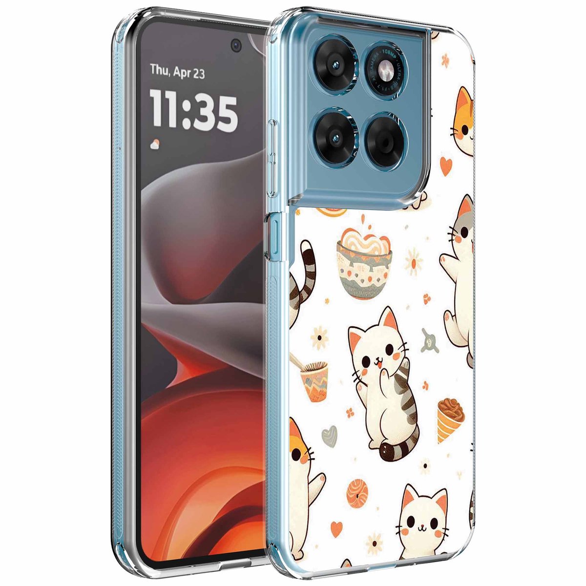 Smartphonica Geschikt voor Motorola Moto G15 Telefoonhoesje met Katten opdruk - Draadloos op te laden - Shockproof Siliconen TPU Strong Case - Sterk Schokbestendig Telefoonhoesje geschikt voor Motorola Moto G15