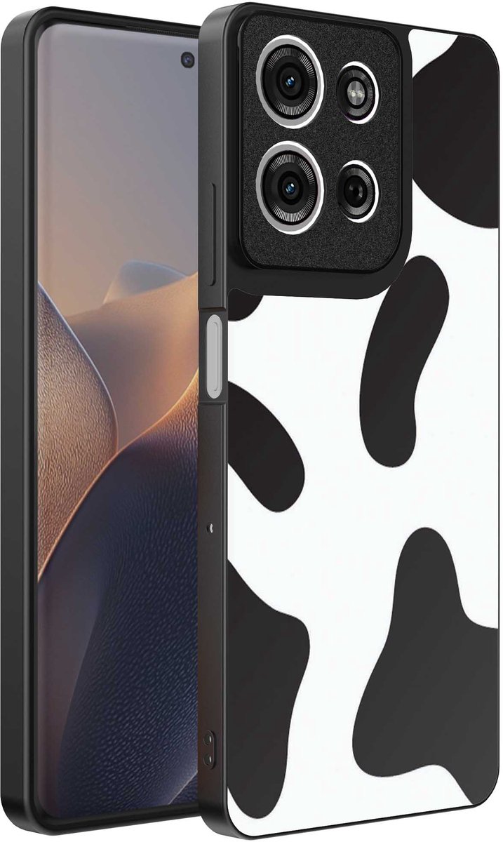 Geschikt voor Motorola Edge 60 Fusion Telefoonhoesje met Koeienvlekken Opdruk - TPU Backcover Case With Cow Patches Design - Smartphonica geschikt voor Motorola Edge 60 Fusion