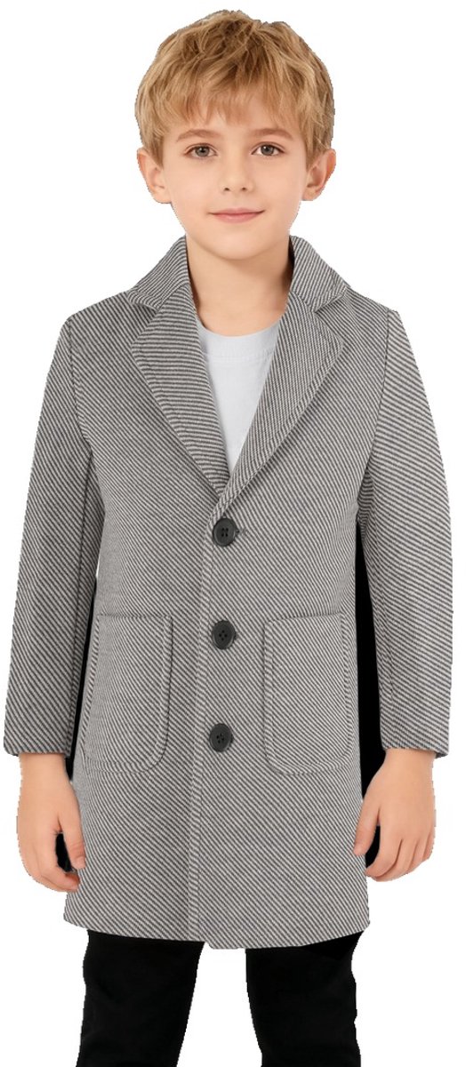 Currero Mantel Jongens Tussenmantel Jongen Winter Jas Mantelpakje Trenchcoat Overjas Overcoat Winterjas 13 Jaar Grijs