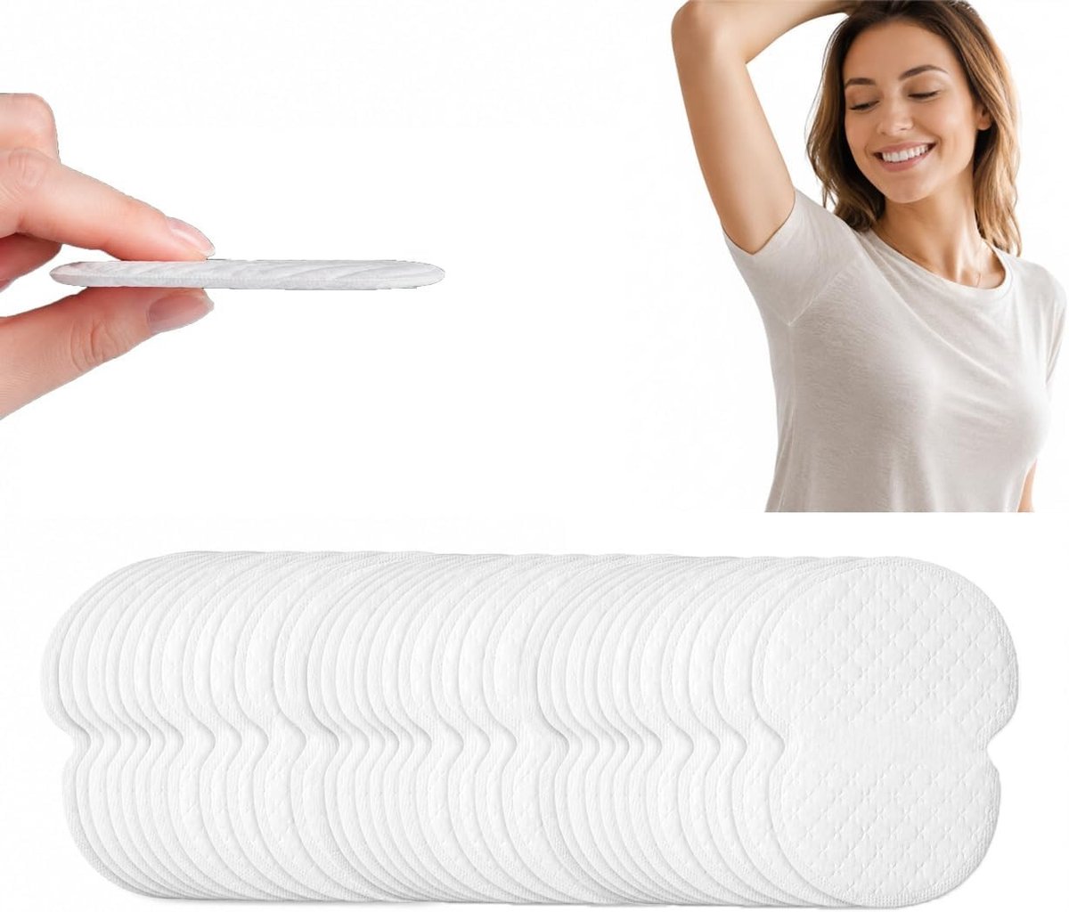 100 Stuks Onderarm Pads voor Mannen en Vrouwen - Onzichtbare Zelfklevende Zweetpads, Geurblokkerend en Comfortabel voor Kantoor en Buitenactiviteiten