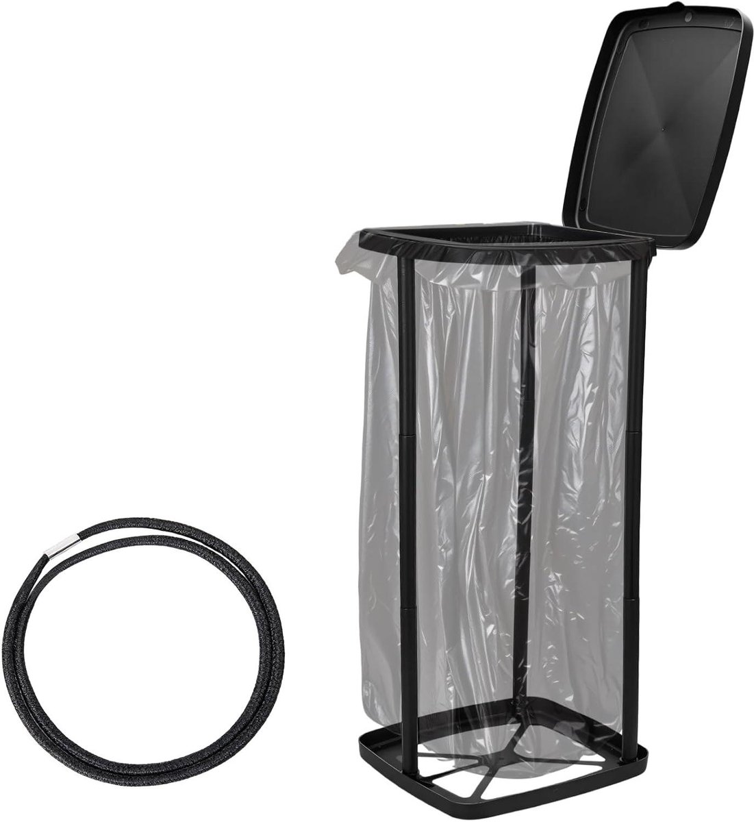 Vuilniszakstandaard - Afvalhouder - Outdoor en Keuken - Inklapbaar en Verstelbaar - Tot 69 cm - Zwart