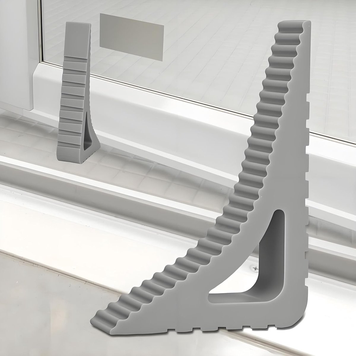 Set van 2 Raamstoppers en Deurstoppers, Rubber Clips voor Raambeveiliging, Niet-Glijdende Wedge voor Veiligheid en Gebruiksgemak in Huishoudens