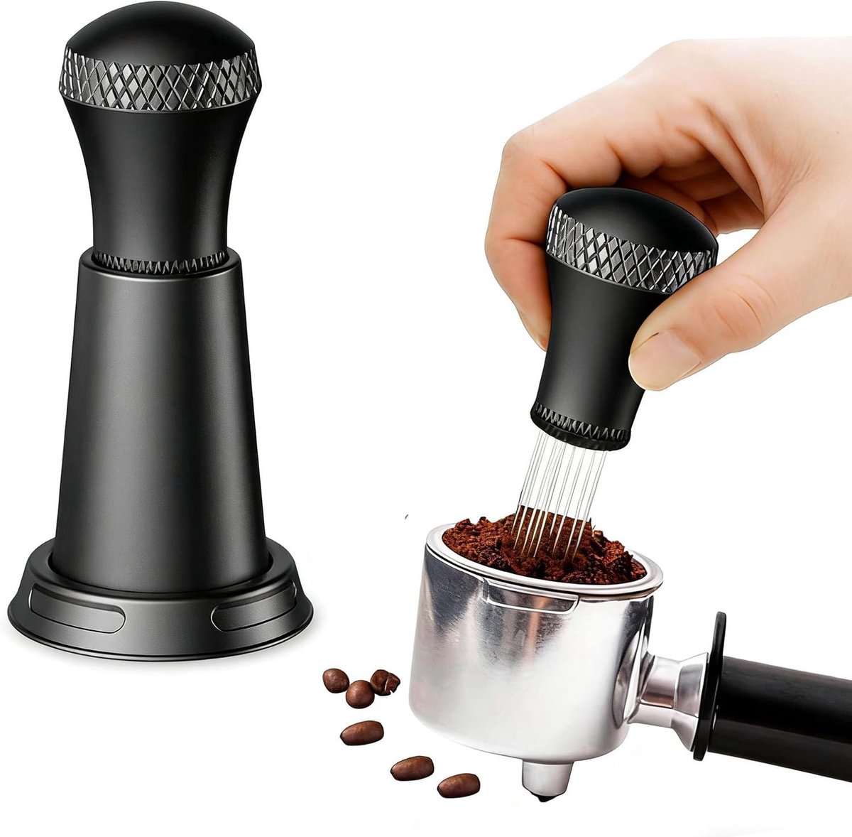 Espresso Distributietool met 9 Polen en 0,3 mm RVS Naalden - Koffie Stirrer voor Gelijkmatige Extractie en Ontklonteren - Professionele Barista Accessoires voor Koffieliefhebbers