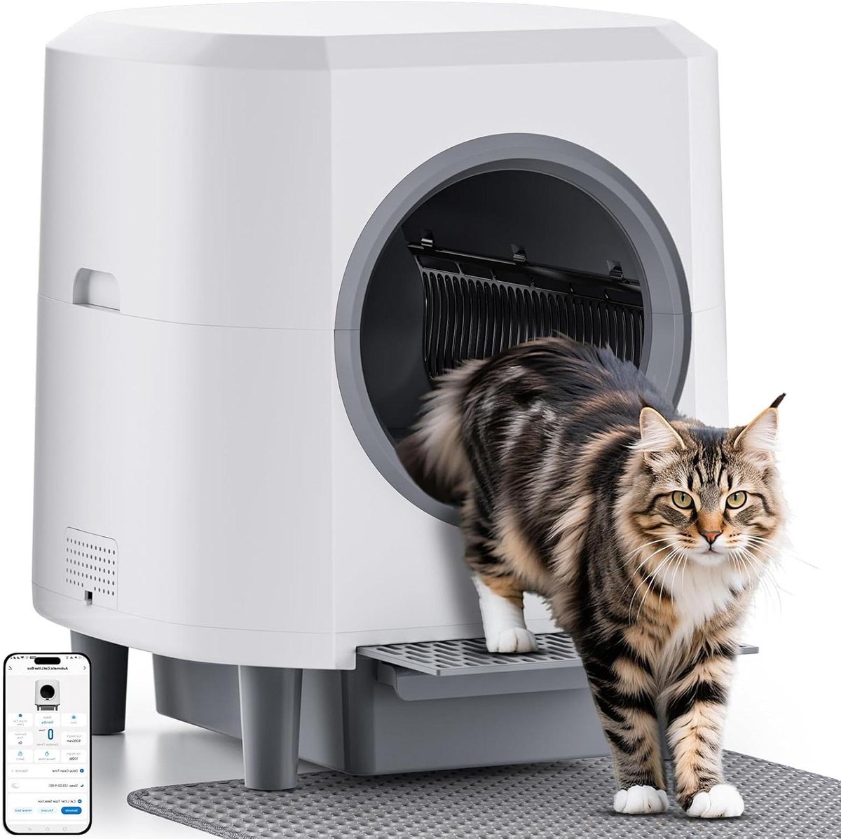 Automatische Kattenbak - Zelfreinigende Litiere - Hygiënisch Huisdier - App Bediening - 90 Liter Capaciteit - Wit